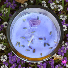 Load image into Gallery viewer, Violet Flame Limited Edition Soy LG 3&quot;x4&quot; Jar Candle~Ascension~St. Germain~ Encourage Hope