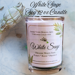 White Sage Soy Candle 3x4" Natural Sage Organic Sage Cleansing Clearing Purifying