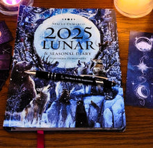 Load image into Gallery viewer, Lunar &amp; Seasonal 2025 Diary by Stacey DeMarco ~ Astrology Moon Phases Wheel of the Year + Bonus Moon Inspiration Pen and Moon Theme Bookmark