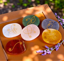 Load image into Gallery viewer, Archangel Guidance Stones Engraved Set of 6 Double-Sided Mixed Gem Divination Healing~ Author Exclusive