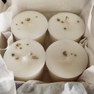 White Sage Box of 4 Soy Votive Candles Natural Cleansing Clearing Purifying