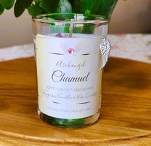 Load image into Gallery viewer, Archangel Intention Jar Candle Pure Eco Soy w/Gems, Roses, Angel Charm ~ Your Choice