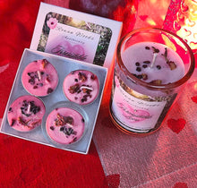 Load image into Gallery viewer, Love Attraction Candle 12 oz Soy Jar or Set of 4 Tealights Rowan Woods Collection