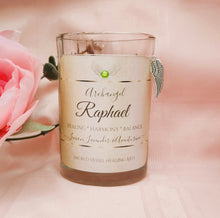Load image into Gallery viewer, Archangel Intention Jar Candle Pure Eco Soy w/Gems, Roses, Angel Charm ~ Your Choice