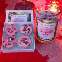 Load image into Gallery viewer, Love Attraction Candle 12 oz Soy Jar or Set of 4 Tealights Rowan Woods Collection