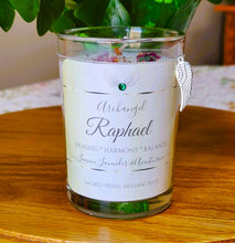 Load image into Gallery viewer, Archangel Intention Jar Candle Pure Eco Soy w/Gems, Roses, Angel Charm ~ Your Choice