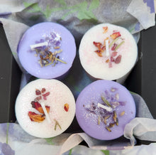Load image into Gallery viewer, Practical Magic Soy Votive Candles, Amethyst Lavender &amp; Garnet Rose Petals (Set of 4) Inspired
