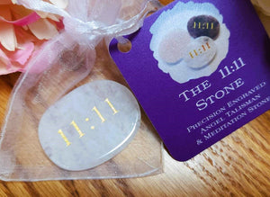 The 11:11 Angelic Vibration Angel Realm Talisman Meditation Stone w/Romance Card Your Choice