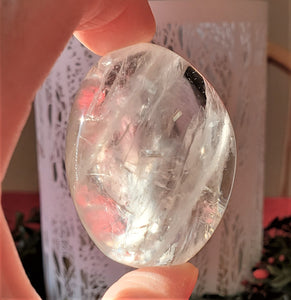 Clear Quartz Palm Stone ~ Icy Watery Clear AAA+++