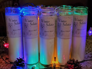YULETIDE or WINTER SOLSTICE Jar Vigil Candle w/Herbs/Gemstones~ Choice