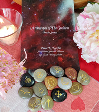 Load image into Gallery viewer, Archetypes of The Goddess Oracle Stones with Booklet &amp; Pouch ~ Precision Engraved