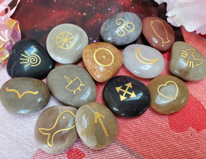 Archetypes of The Goddess Oracle Stones with Booklet & Pouch ~ Precision Engraved