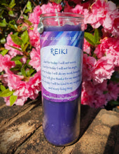 Load image into Gallery viewer, REIKI HEALING Vigil Jar Candle ~ Rose Quartz Heart Lemurian Point Lavender/Rose Blend Ylang &amp; Citrus Oils