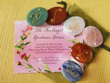 Load image into Gallery viewer, Engraved Archangel Guidance Stones Set of 6 Mixed Gem ~ Author Exclusive