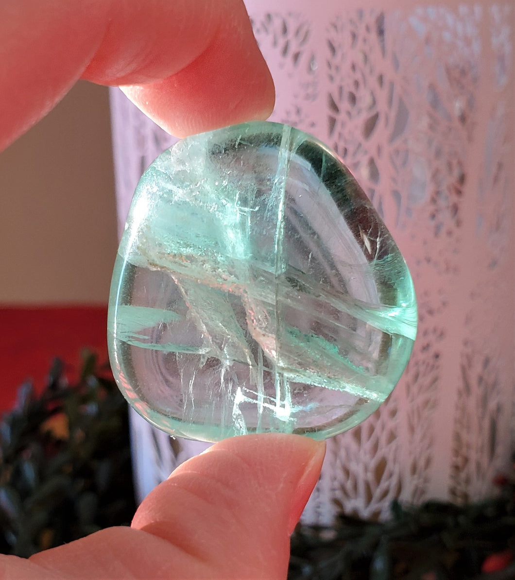 Green Fluorite Palm Stone ~ Focus Balance Harmony