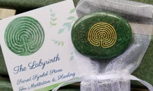 Load image into Gallery viewer, Labyrinth Talisman Meditation Stone w/Romance Card Your Choice of Stone