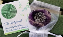 Load image into Gallery viewer, Labyrinth Talisman Meditation Stone w/Romance Card Your Choice of Stone