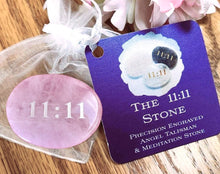 Load image into Gallery viewer, The 11:11 Angelic Vibration Angel Realm Talisman Meditation Stone w/Romance Card Your Choice