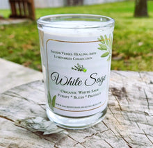 Load image into Gallery viewer, White Sage Soy Candle 3x4&quot; Natural Sage Organic Sage Cleansing Clearing Purifying