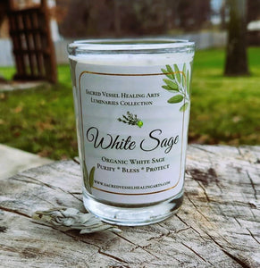 White Sage Soy Candle 3x4" Natural Sage Organic Sage Cleansing Clearing Purifying